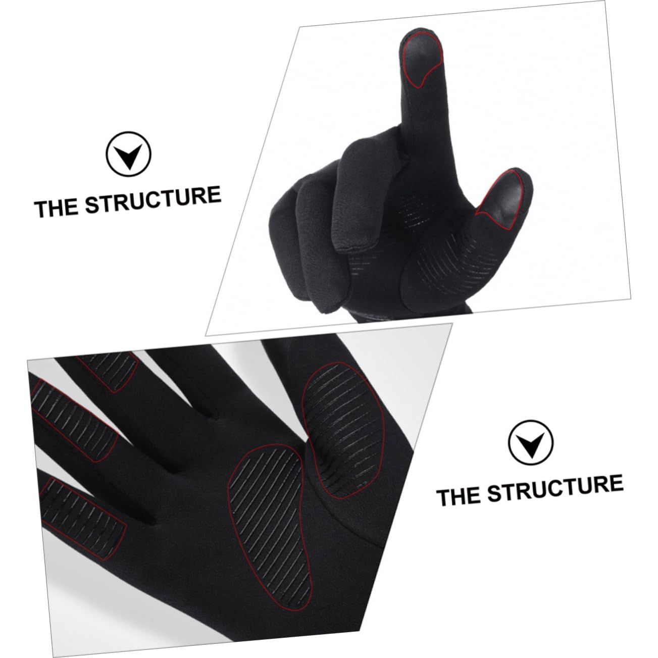 HANABASS Fahrradhandschuhe Mit Touchscreen SMS-Handschuhe Für Frauen Winter Voller Fingerhandschuh Trainingshandschuhe Handschuhe Zum Training Vollfingerhandschuhe Black Stoff