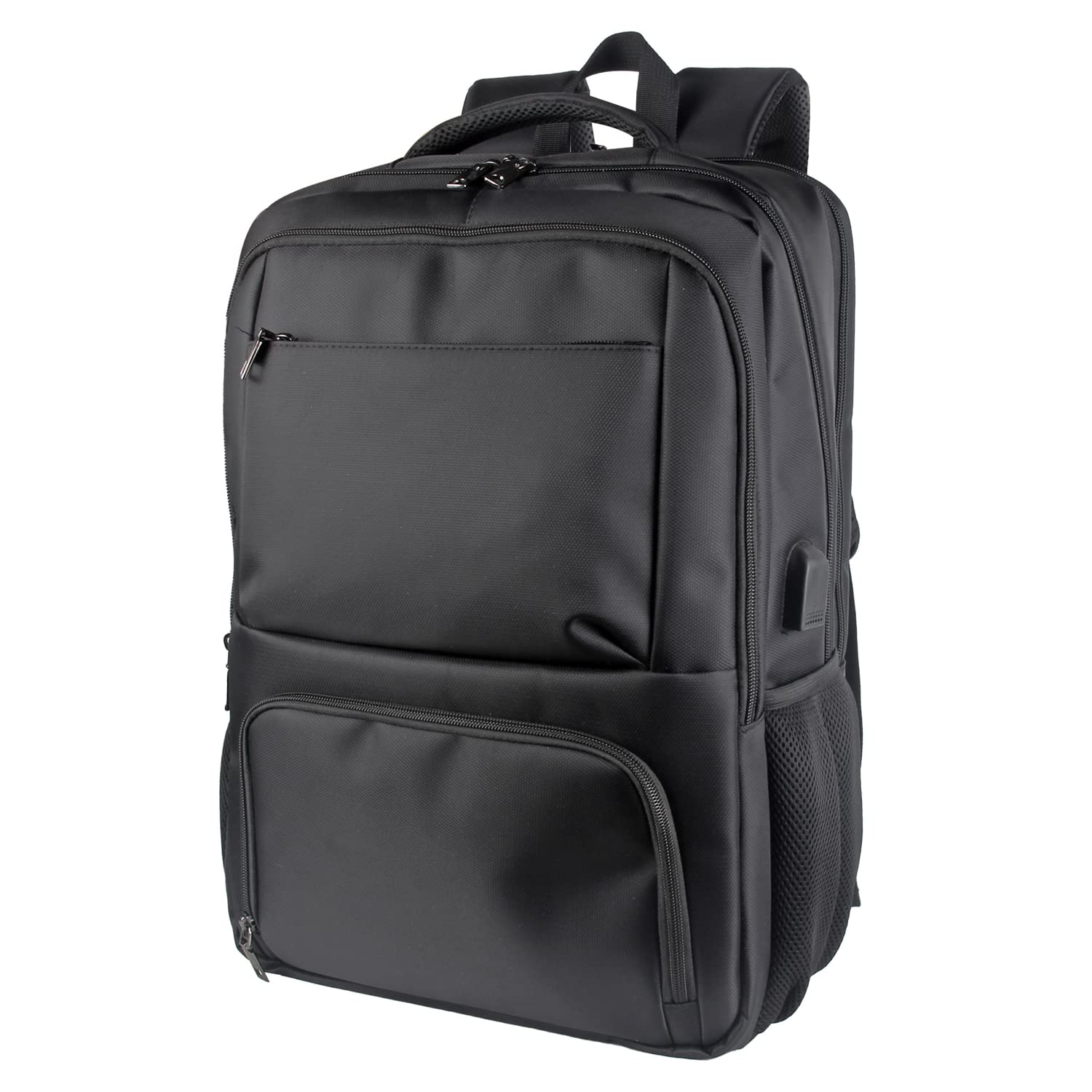 TITILT Laptop Backpack Fits 17 Inch Computer, Bussiness Travel Backpack with USB Charging Port and Anti Theft Pocket, Black