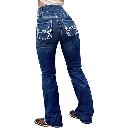 Flamingals Butt Lifting Bootcut Jeans Stretchy Casual Fall Winter Trendy Flare Leg Jeans for Women