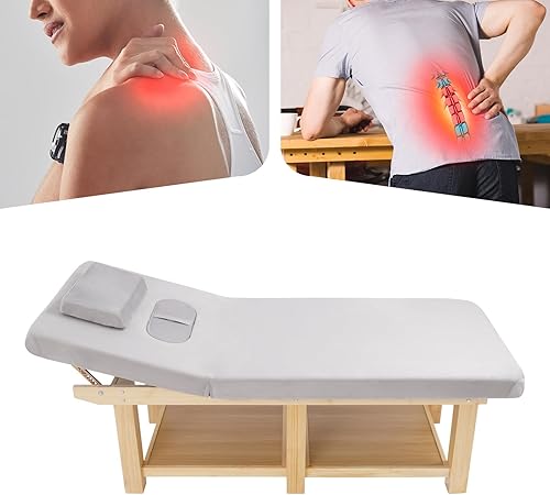 Miniatura 4 de Cama de masaje ancha, camas faciales de spa, ajuste de respaldo de 0 a 45 , cama de tratamiento físico para belleza, peluquería, tratamiento