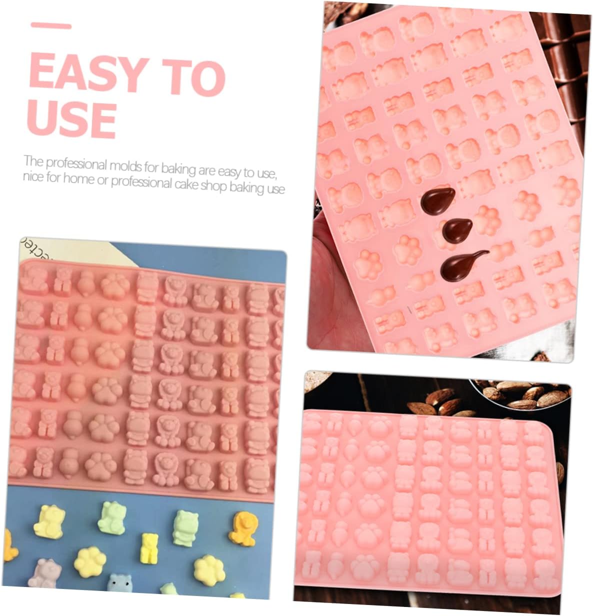 Baking Mold,Cake Pans 2 Pack Smooth Surface Chocolate Mold Silicone Sweets Baking Molds for Home Use