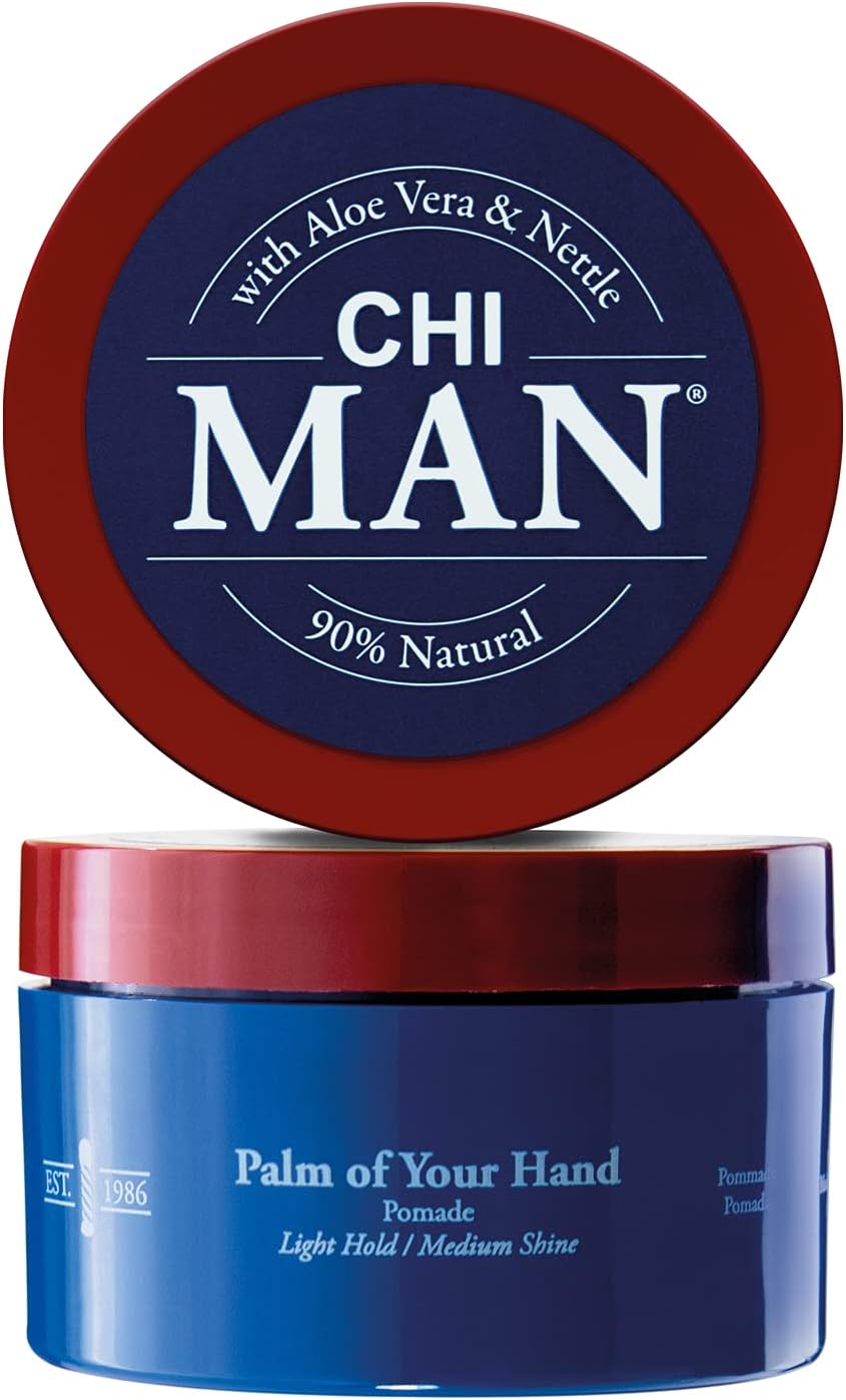 CHI Man Palm Of Your Hand Pomade, Styling Product With Light-Hold & Medium-Shine, Oud Fragrance, Cruelty & Paraben-Free, 3 Oz