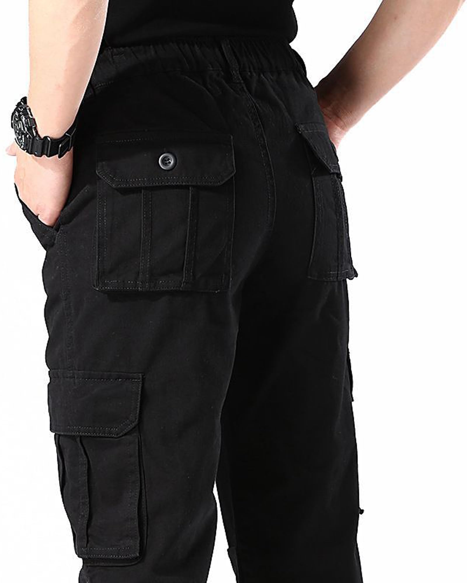 Pantalon Cargo Homme De Travail avec Plusieurs Poches avec Ceinture élastique