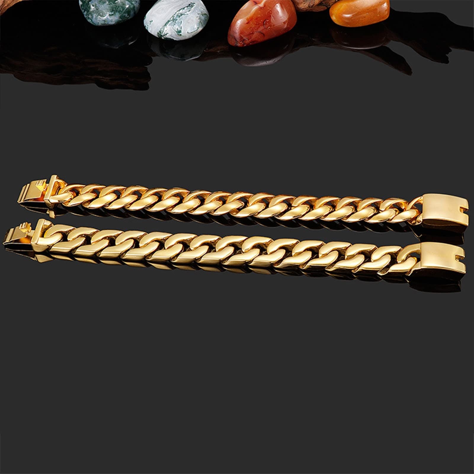 Herren Personalisiert Armband in Edelstahl, Rock Glieder Link Panzerkette Wickelarmband Tolles Geschenk für Männer