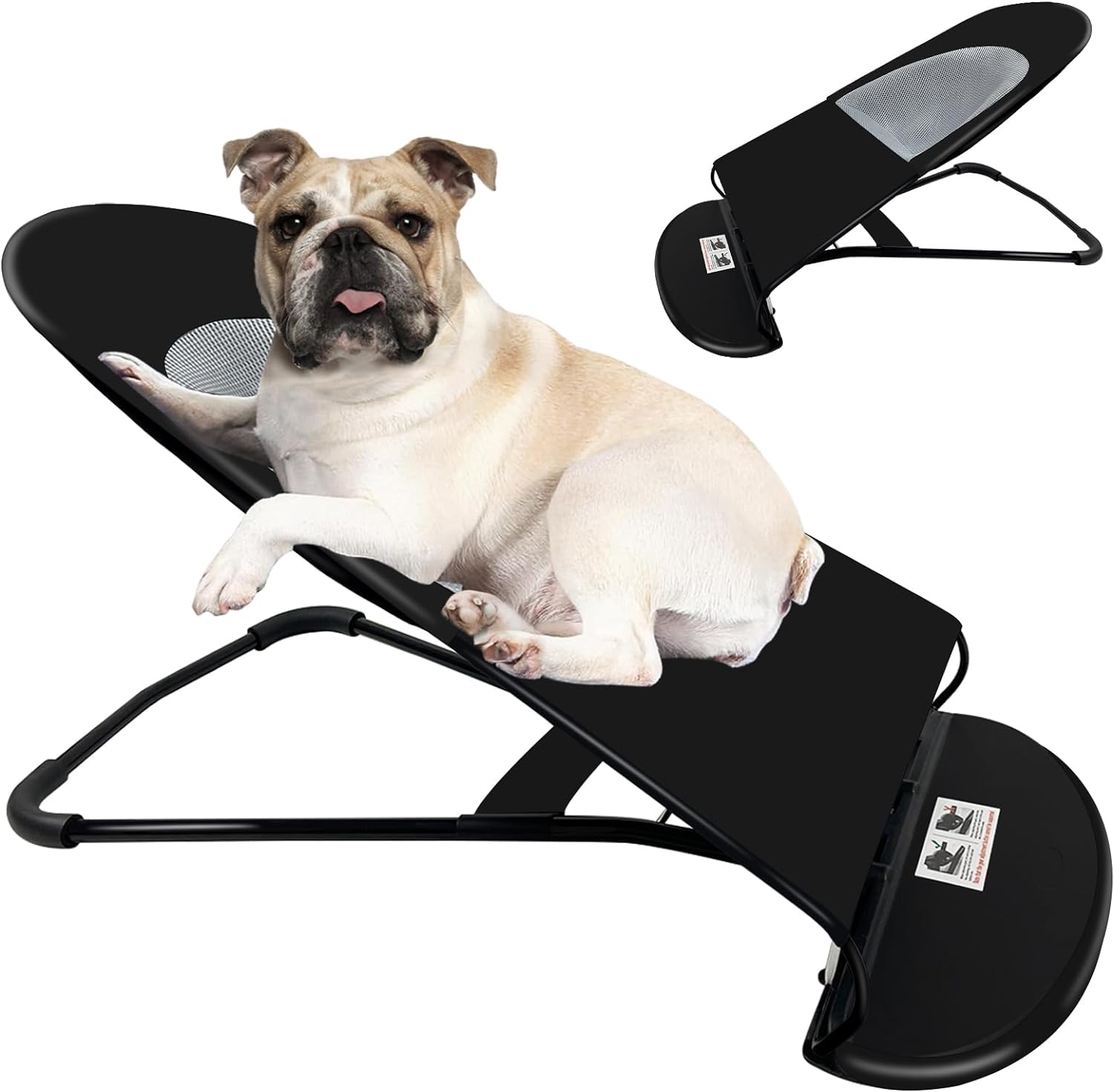 Dog Rocking Chair, Portable Pet Rocker, Washable Dog Cot for Small Dogs, Puppy Folding Rocker Sofa Bed for Pets Under 22lbs/10Kg