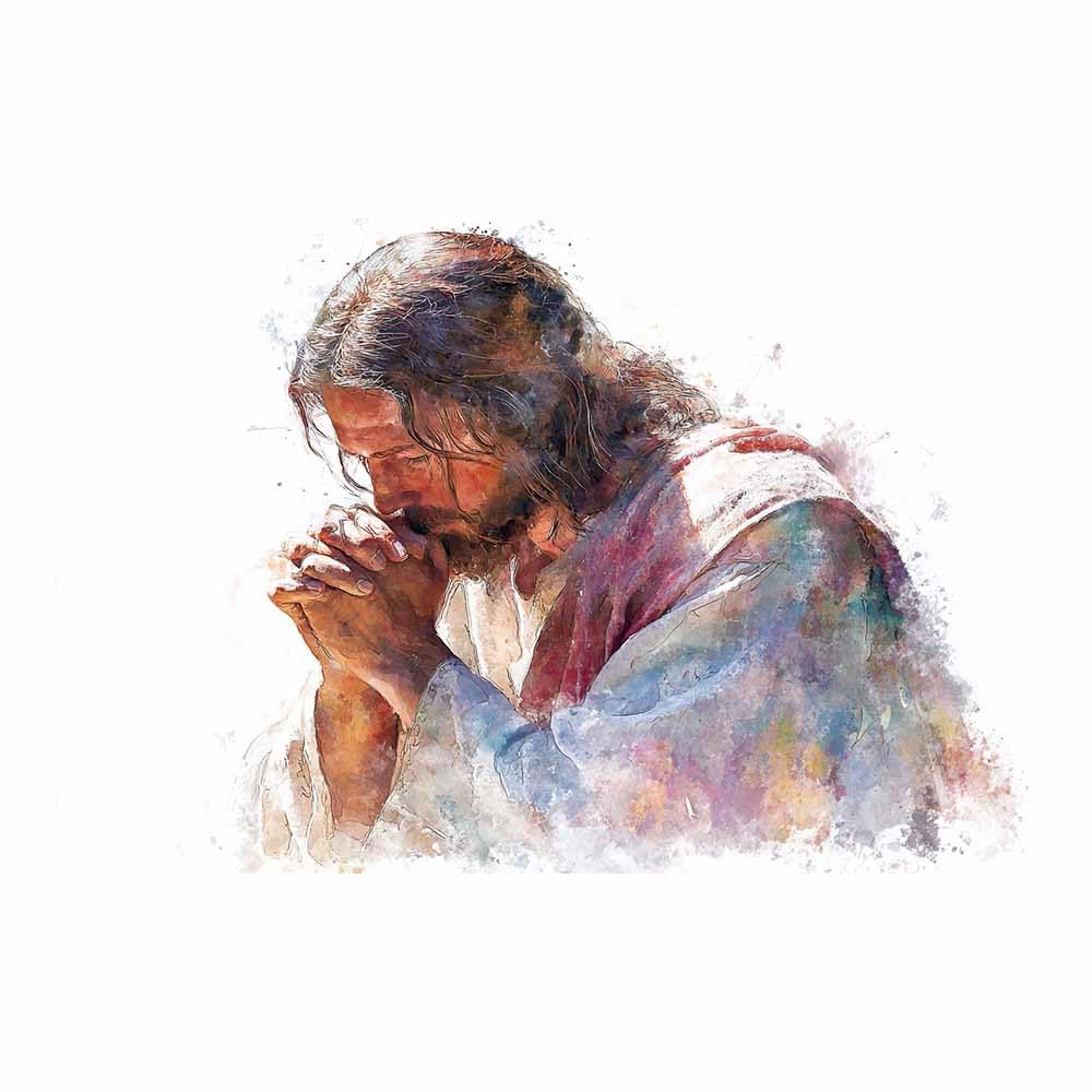 ZAMAEIU Christians Spiritual Wall Decor Pictures Holy Praying Painting Print, Religions Poster Artwork for Living Room Bedroom Church Home Decor(white)-80x120cm Unframed