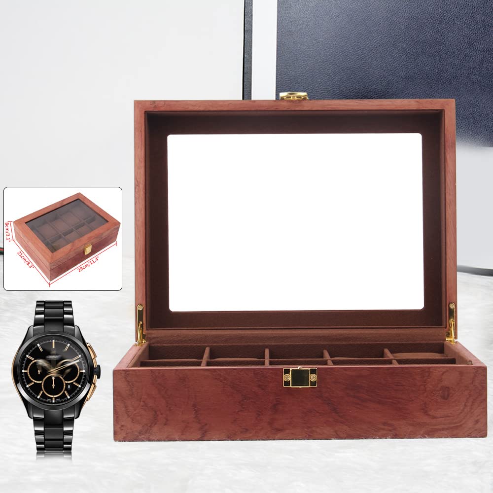 Scatola per orologi e orologi in legno con 10 scomparti