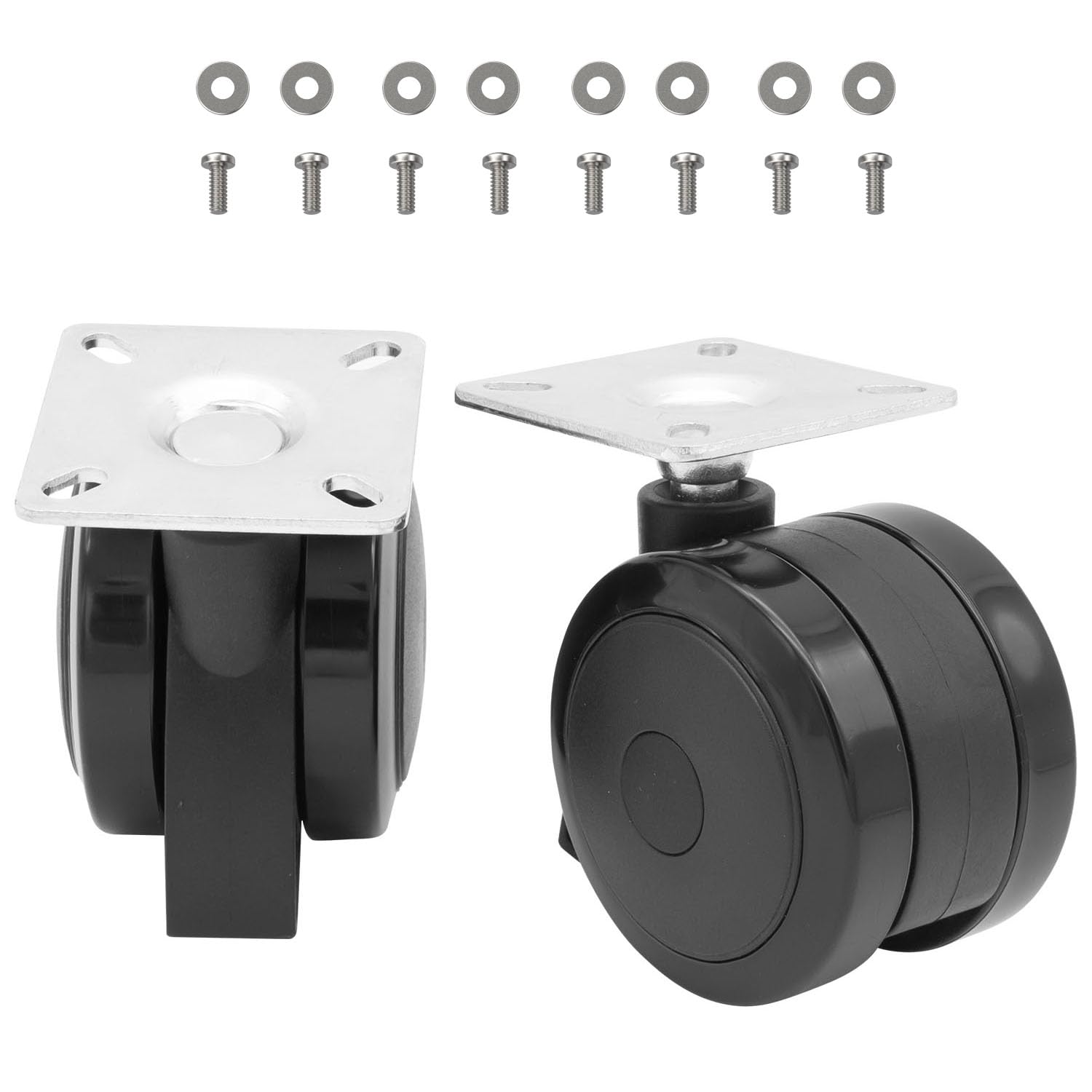 69828 69827 Locking Caster for Weber Spirit 200 300 Series Grills, 4 Pack Caster Wheel with Plate for Weber Grill Replacement Parts (Model Years 2013 and New)
