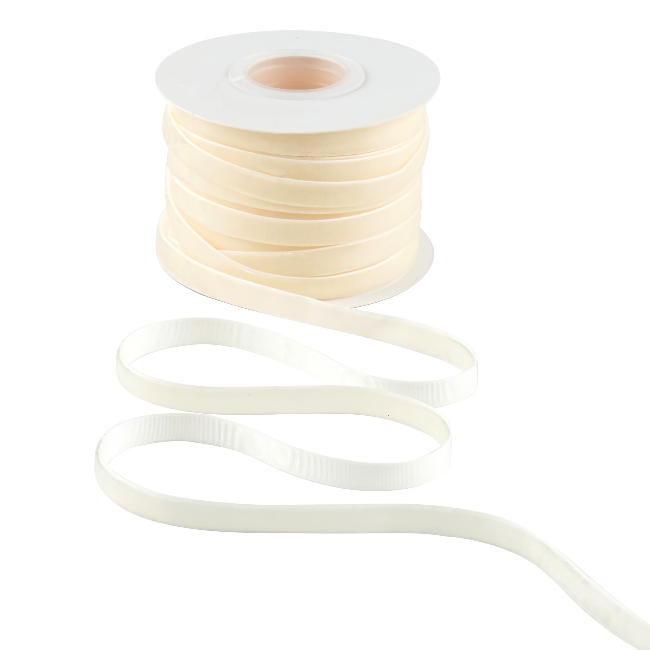 Amazon.com: DINDOSAL Ivory Velvet Ribbon 3/8 Inch Single Face Thin