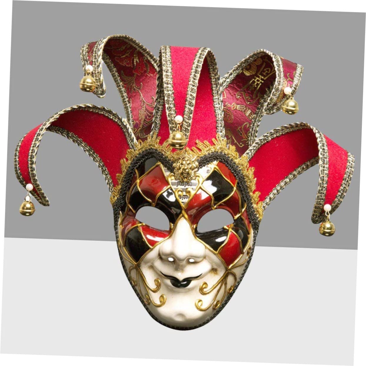 ABOOFAN Máscara Veneciana Roja de Cara Completa para Disfraz de Carnaval Fiesta de Máscaras para Eventos Temáticos de Halloween o Fiestas de Disfraces