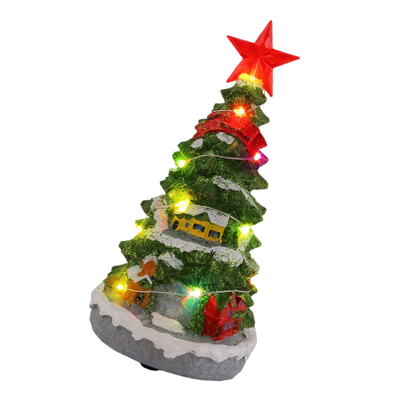 Carillon musicale illuminato a forma di albero di Natale, ornamento da tavolo per la casa e le vacanze, regalo per le vacanze