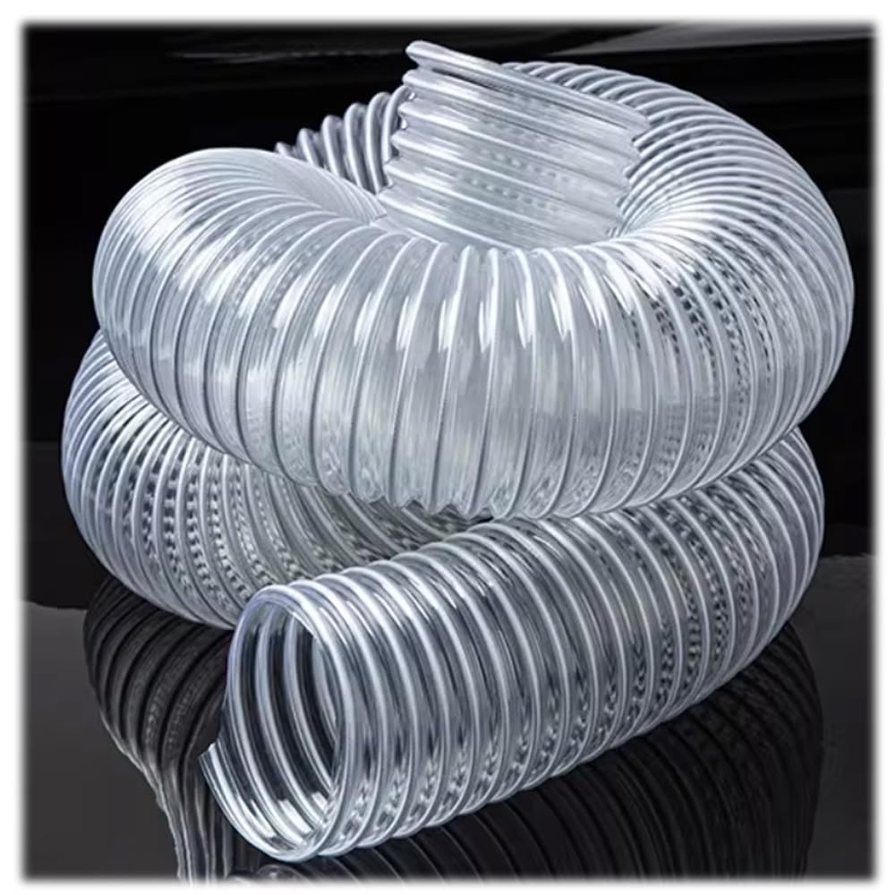 Manguera De Recogida Epolvo Transparente Manguera En Espiral PVC 30-300mm Tubo De Ventilación Flexible Para Aspiradoras Taller(2m/6.56ft,120mm-4 3/4")