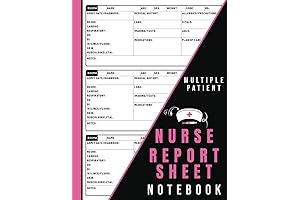 Nurse Report Sheet Three Patients per Page for Hospitals & Clinics | 50 Reports