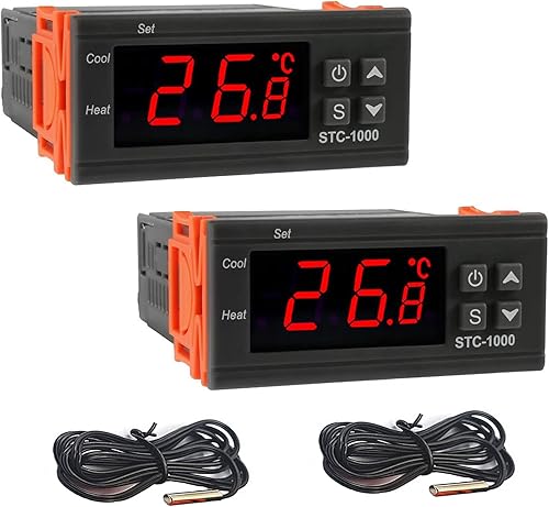 SIPYTOPF STC-1000 Controlador digital de temperatura, AC 10A 110V-220V, controlador de temperatura LED digital, calefacción, enfriamiento,