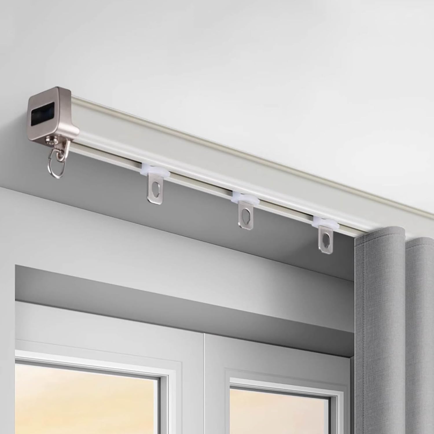 Double Row Curtain Track Silent Heavy Duty Drop Ceiling for Curtains-Room Divider,Heavy-Duty Aluminum Curtain Track Rail - 300in Ceiling Mount Room Divider with Smooth Sliding - Easy Install
