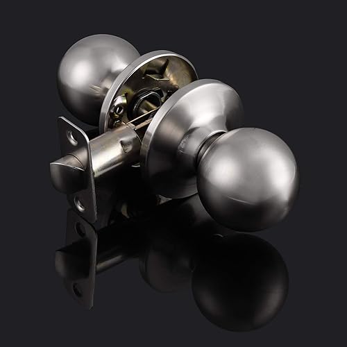 Miniatura 3 de Probrico Pomo de puerta de paso, pomos de puerta de armario de níquel cepillado, pomos de puerta interior sin bloqueo, manijas de puerta redondas