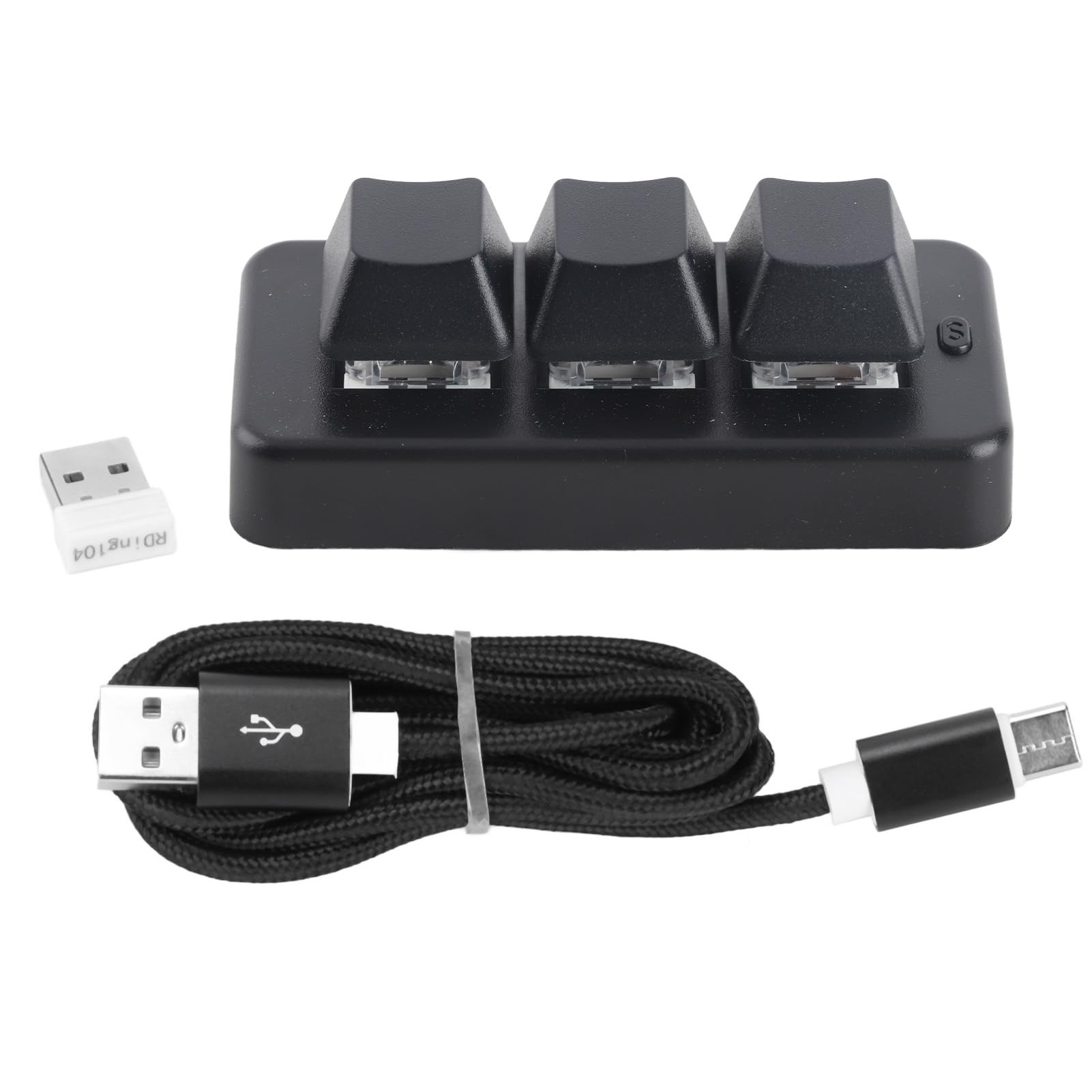 Cocoarm Tastiera Macro a 3 Tasti, Mini Tastiera Meccanica di Programmazione | Modalità Tripla USB e Bluetooth, Batteria da 140 MAh, Materiale ABS, per /Mac//