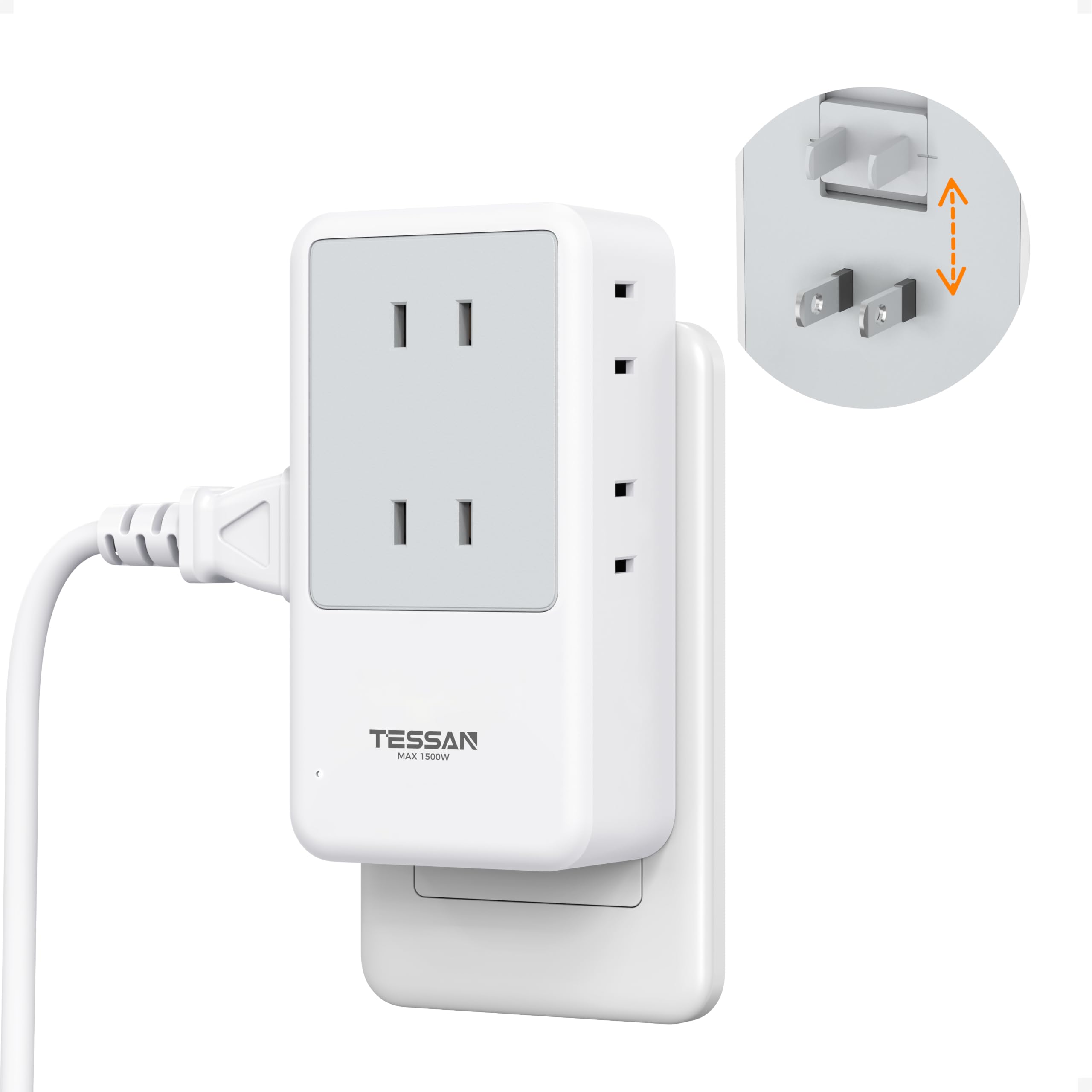 Amazon.co.jp: TESSAN コンセントタップ 雷ガード 電源タップ たこあし