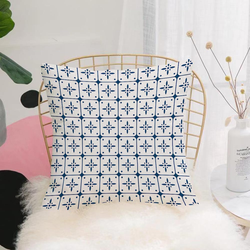 Hyosxw Netherlands, Classic, Delft, Blue And White, - A9 Cushion Cover,Throw Pillow Case Home Decorative For Living Room Bedroom Sofa Chair 18X18 Inch,Netherlands, Classic, Delft, Blue And White, Plaid,Pillowcase 45X45cm