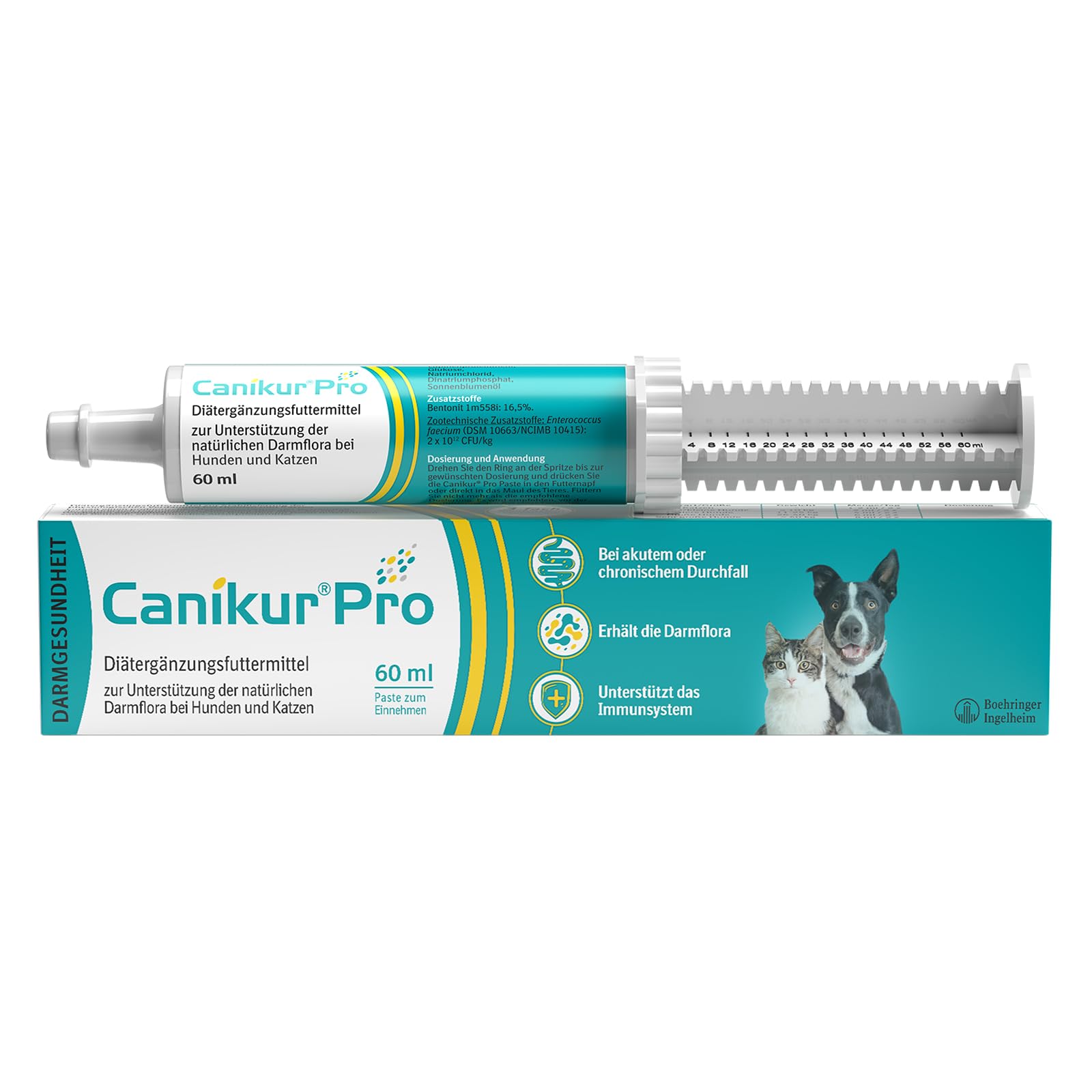 Boehringer Ingelheim Canikur Paste | Paquete doble | 2 x 60 ml | Complemento alimenticio dietético para perros y gatos | Puede ayudar a apoyar la microflora intestinal natural