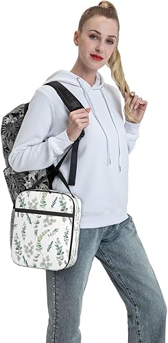 Miniatura 7 de Bolsas de almuerzo aisladas de salvia para mujeres, hombres y niñas, con hojas verdes, reutilizables, a prueba de fugas, bolsas de almuerzo para el