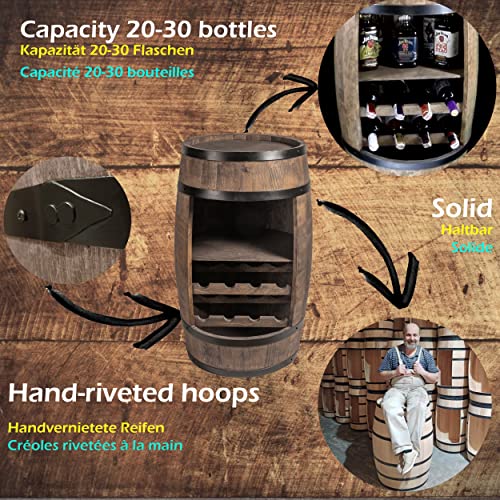 CREATIVE COOPER Wijnrek - wijnkast mini bar - alcohol kast man - wijnvat - vat bar - wijnbaar - barkast - 80 cm hoog… - Image 3