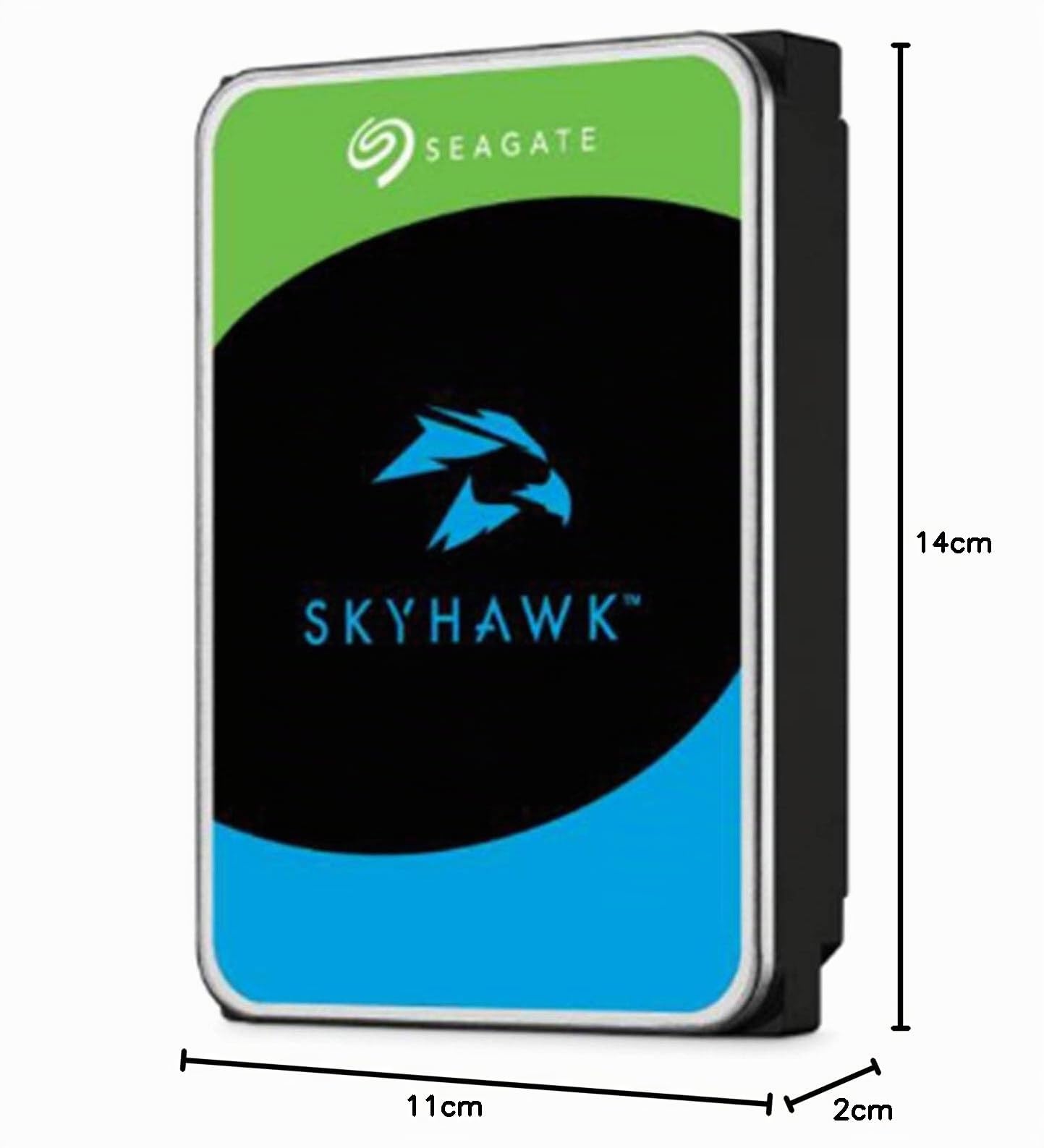Seagate SkyHawk 2TB interne Festplatte HDD, Videoaufnahme bis zu 64 Kameras, 3.5 Zoll, 64 MB Cache, SATA 6GB/s, silber, FFP, inkl. 3 Jahre Rescue Service, Modellnr.: ST2000VX017