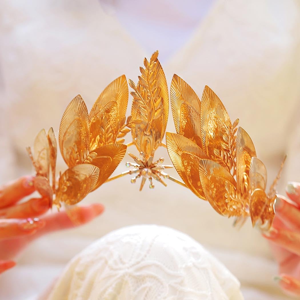 GORTIN Gold Leaf Crown Greek Goddess Headpiece Leaves Bride Wedding Tiara Headband Hair Accessories for Women - Image 5