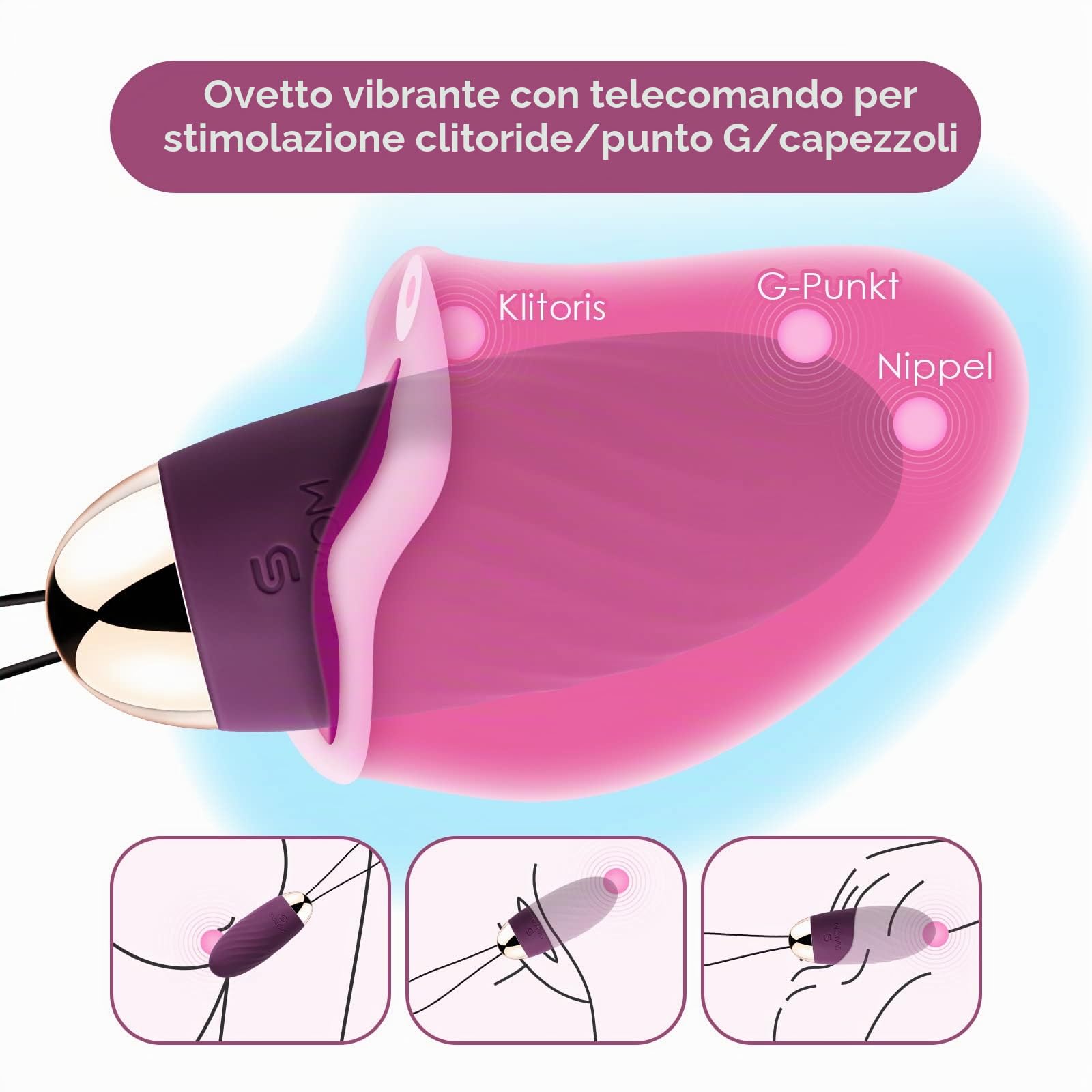 Vibratore Deluxe vibratore uovo con telecomando, set vibrante vibrante per donne clitoride punto G, vibratore anale dildo Sex Toys con 26 modalità, SVAKOM Sex Toy per la donna coppia, giocattolo