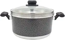 Panela Multiuso 3em1 - Banho Maria Craqueado C/Tampa Vidro