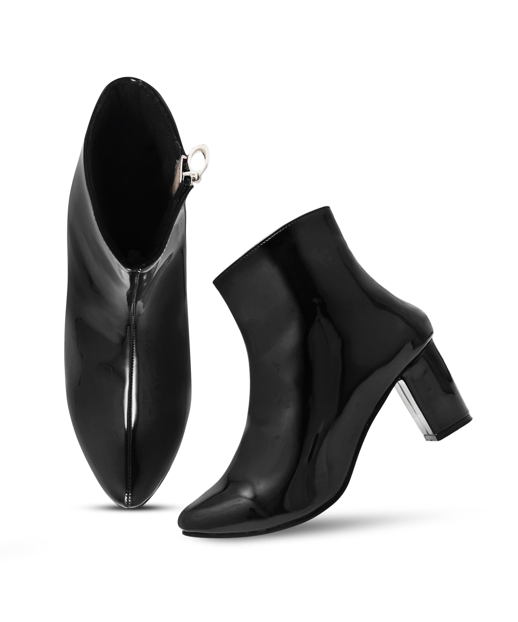 Elegant Glossy High-Heel Ankle Boots with Side Zipper for Sophisticated Fashion and Formal Winter Styling-image-35