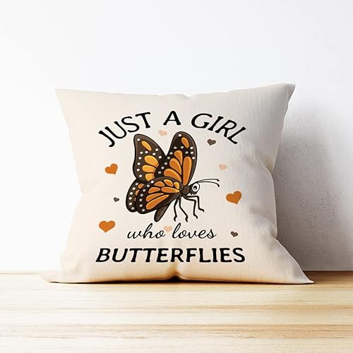 Miniatura 3 de Mancheng-zi Fundas de almohada de mariposa de 18 x 18 pulgadas, regalos de mariposa para niñas y mujeres, regalos para amantes de las mariposas,