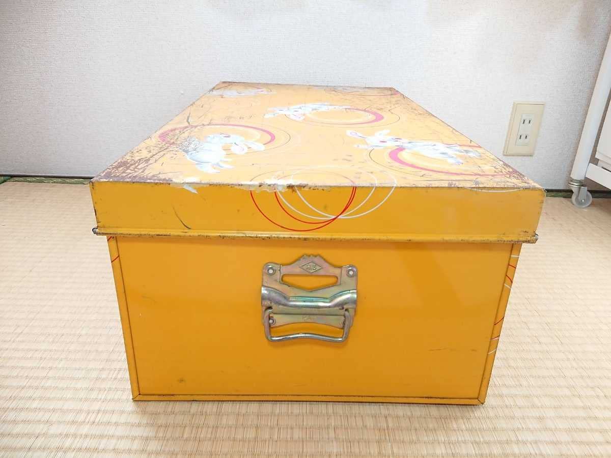 NG433】レトロポップ 衣装ケース ブリキ缶 うさぎ リス バンビ