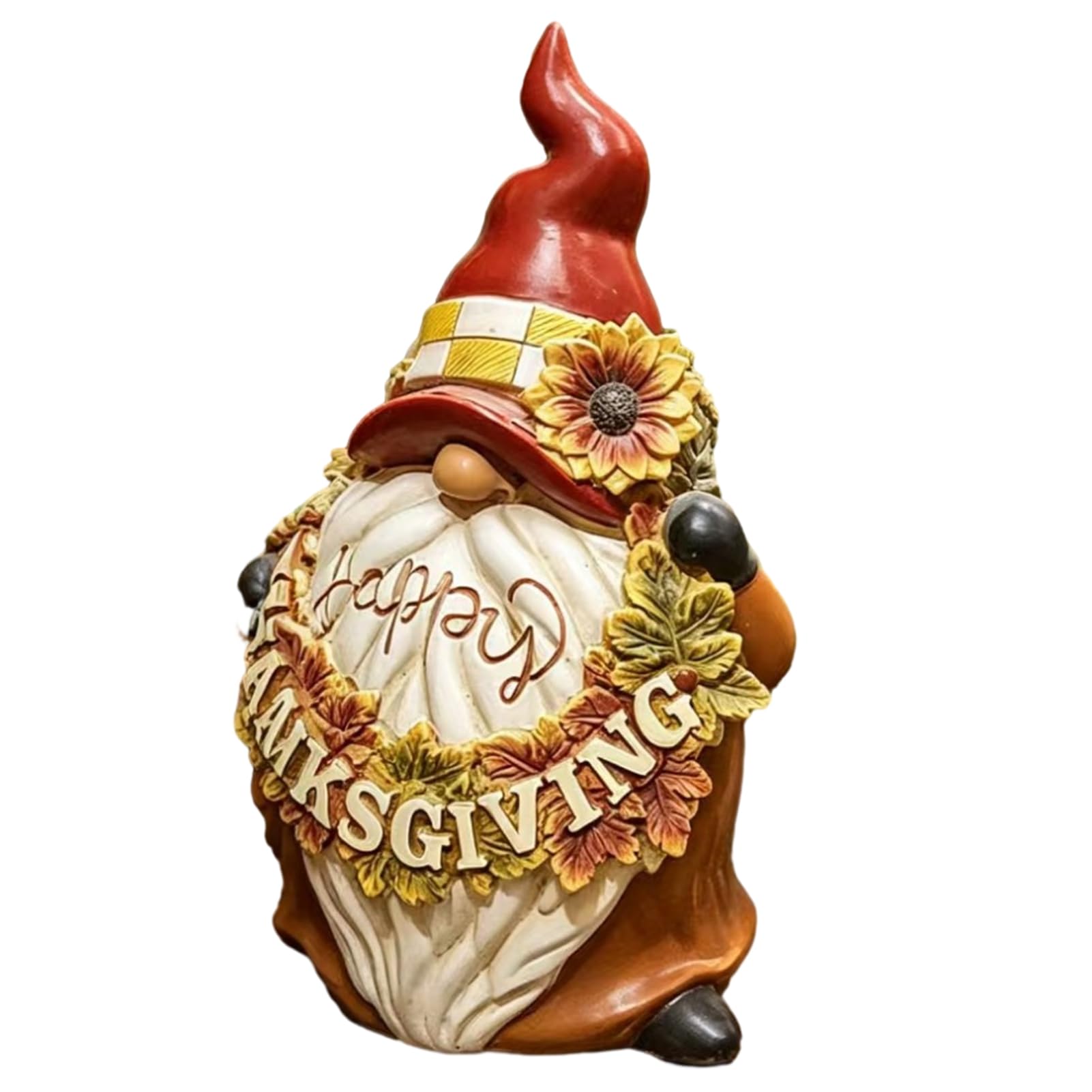 ZhzeYun Thanksgiving Gnome Figurine, Autumn Harvest Resin Statue Decor