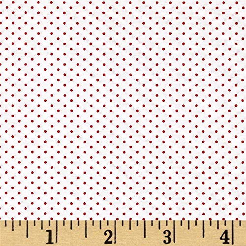 Kaufman Sevenberry Petite Basics Mini Dot Cherry, Fabric by the Yard