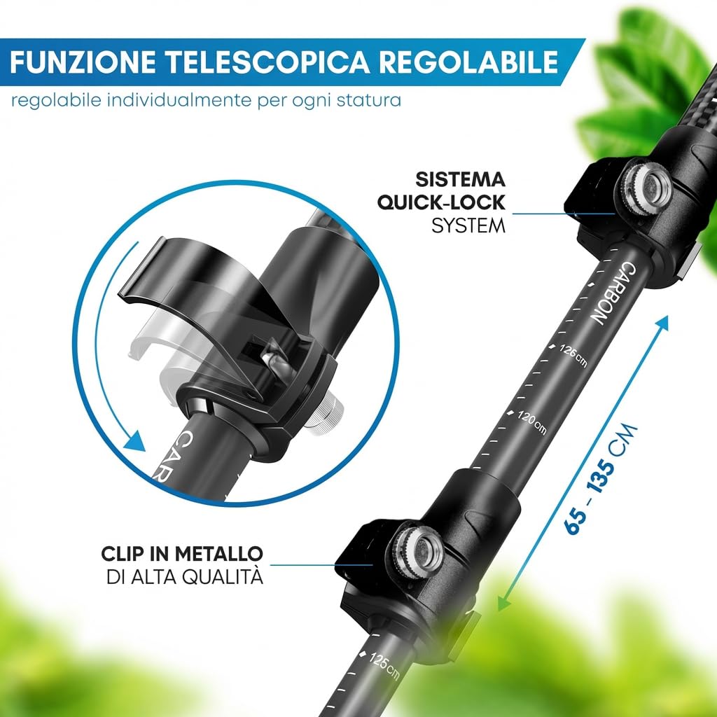 NORDMUT® Bastoncini da Trekking Telescopici | Bastoncini Nordic Walking Donna & Uomo | Trekking Ultralight [con Set Gommini] Regolabili con Impugnatura in Sughero Naturale (Carbone)