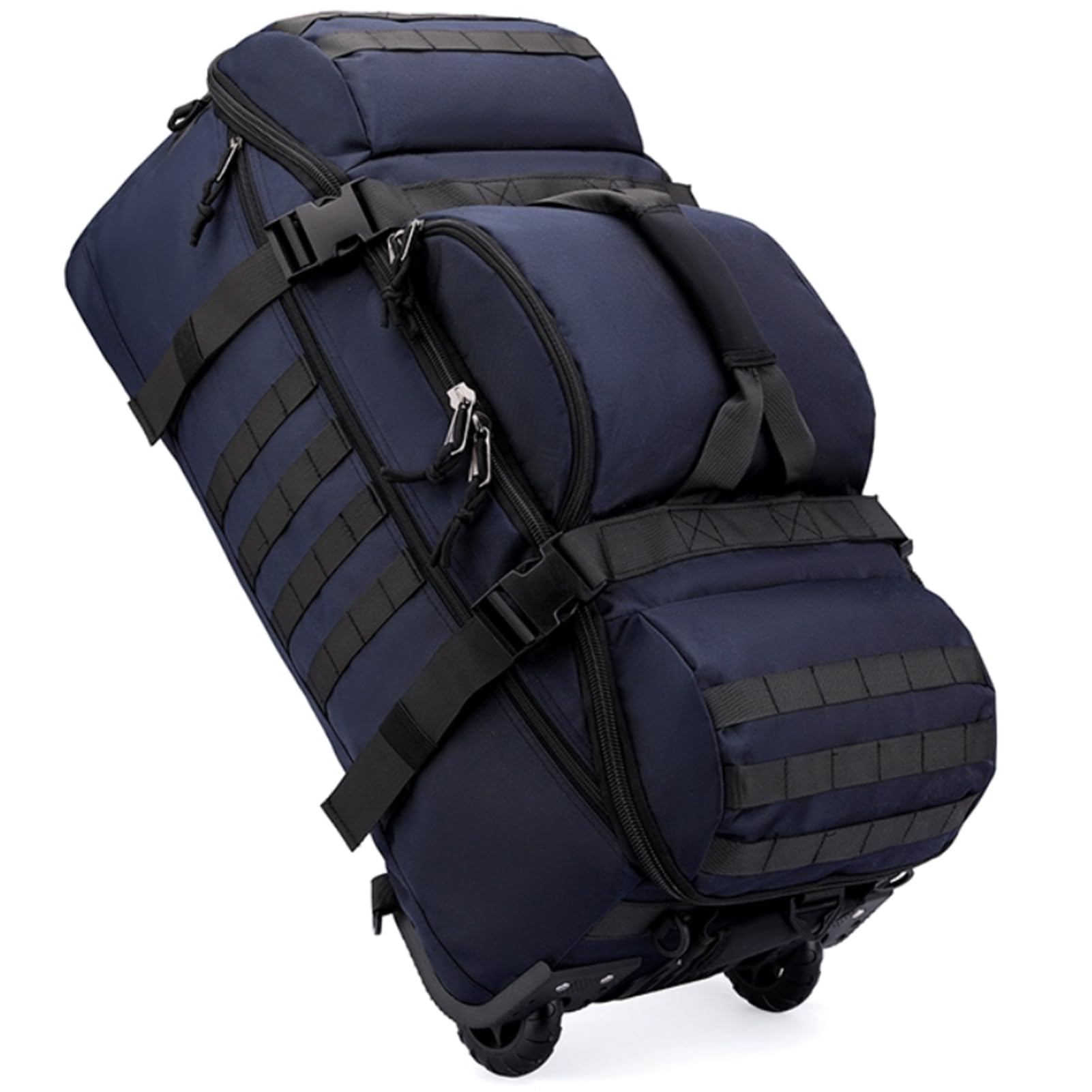 Bolsa De Viaje con Ruedas 80L Plegable Grande Bolsa Mochila Deportiva Impermeable Blanda Deportes Maleta con Compartimento Correas para Gimnasio Camping Y Almacenaje (Azul)