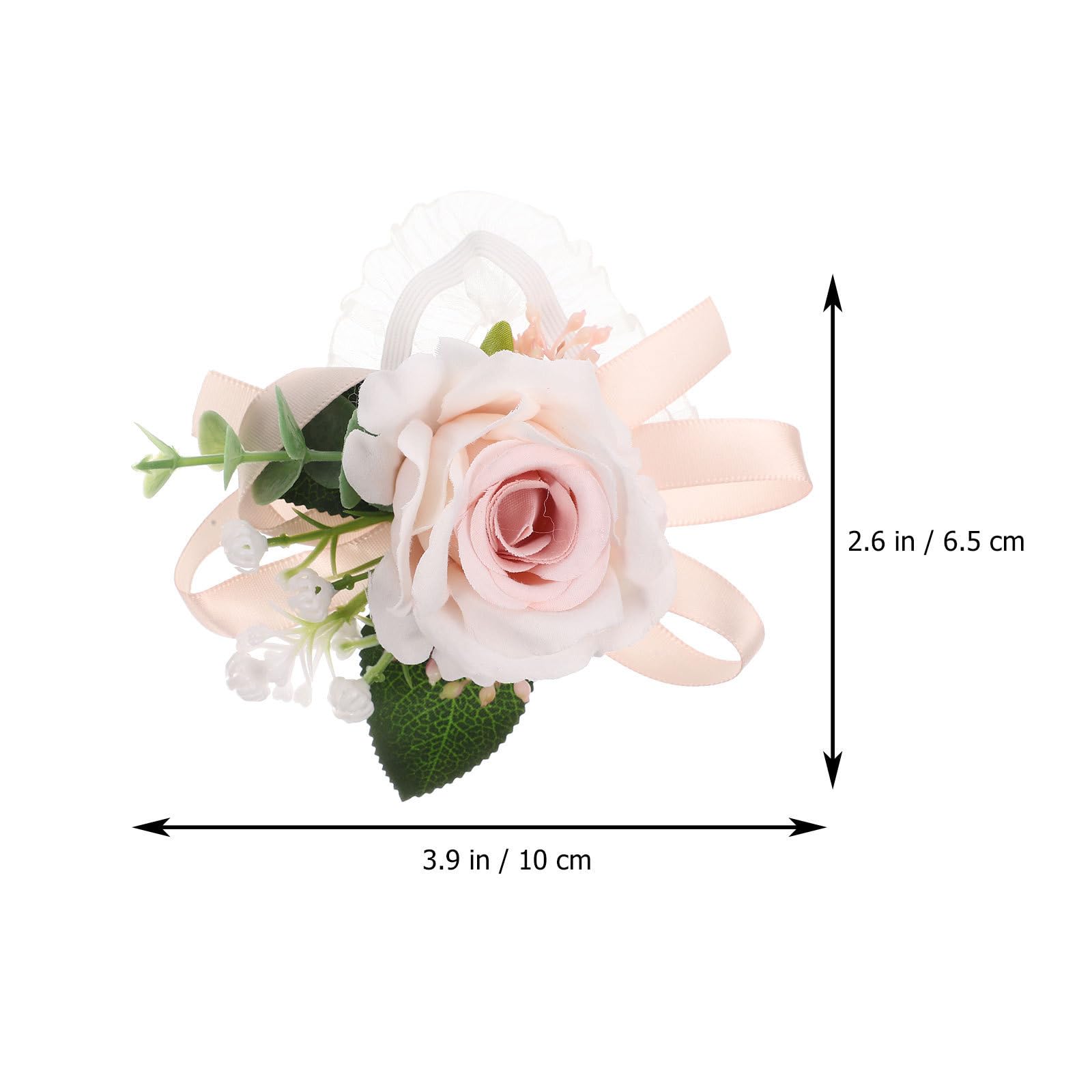 Set 6 Pezzi Braccialetti Fiori per Matrimonio Accessori Costume da Sposa e Damigella Eleganti e Semplici per Festa Nuziale