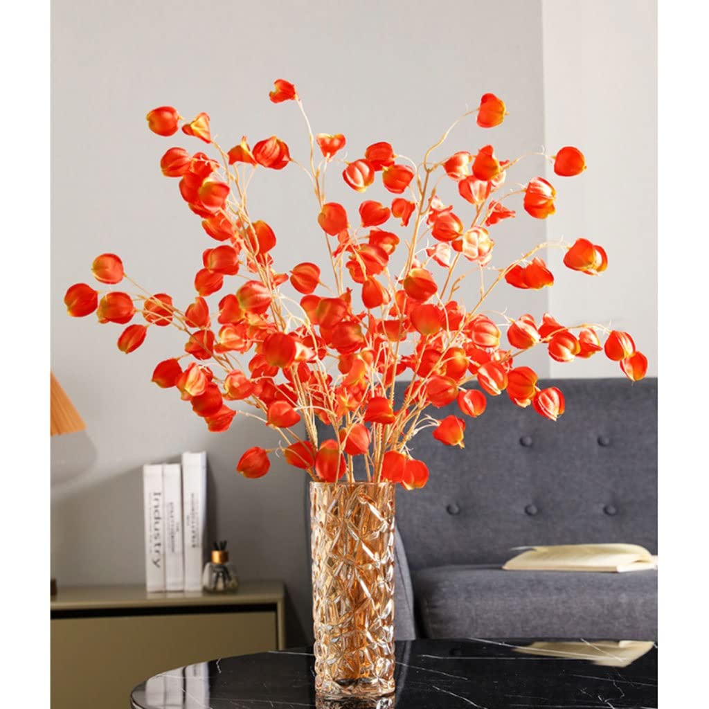 Künstliche Blumen Laterne Frucht Künstliche Blumen mit Vase Wohnzimmer Hochzeit Büro Dekoration Hochzeit Gefälschte Blume Set Künstliche Blumen wie Echt
