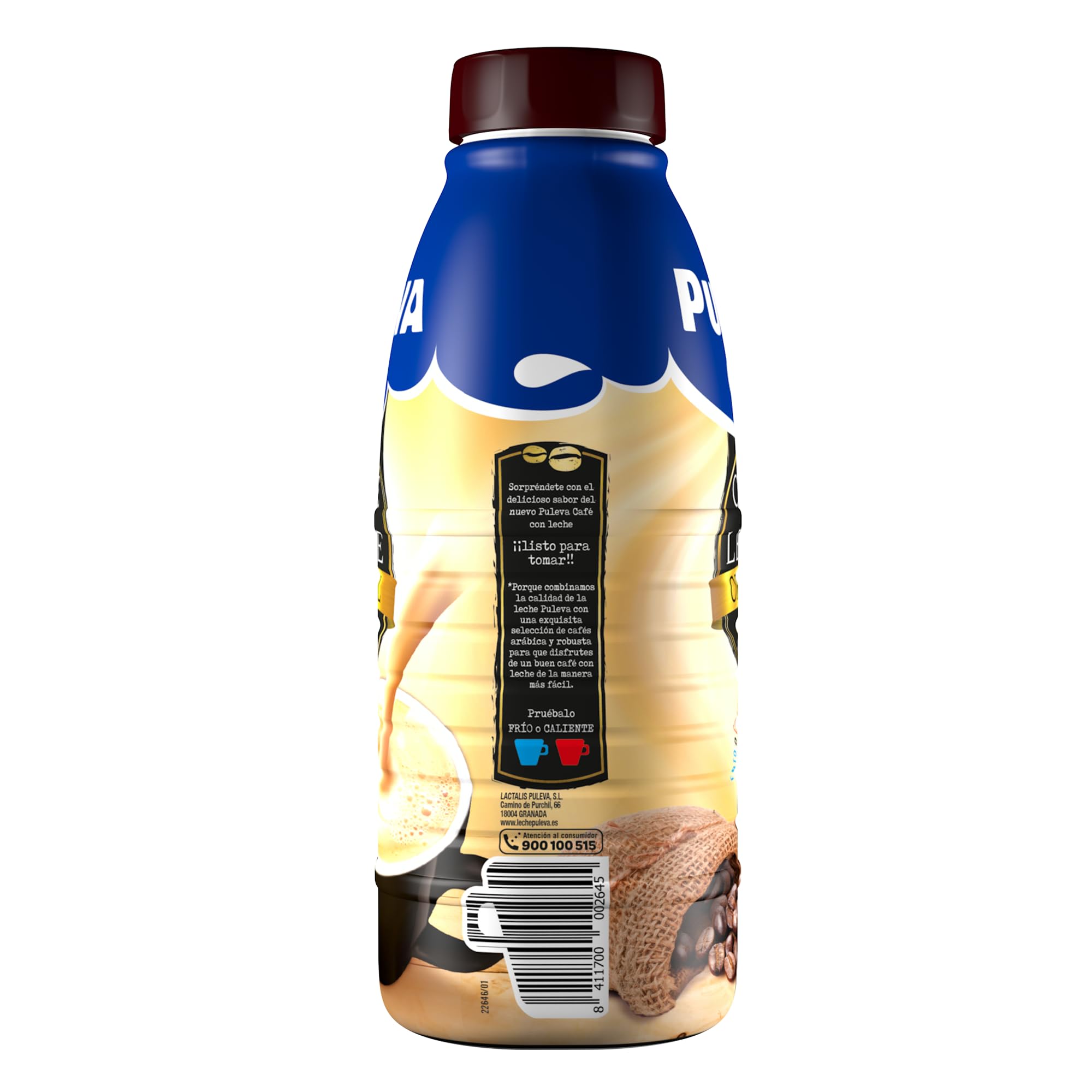 Puleva - Café con Leche Original, Bebida Láctea, Lista para Tomar, Mezcla de Café Arábica y Robusta, Tomar Frío o Caliente, Rico en Vitaminas A y D, Pack 6 x 1 Litro