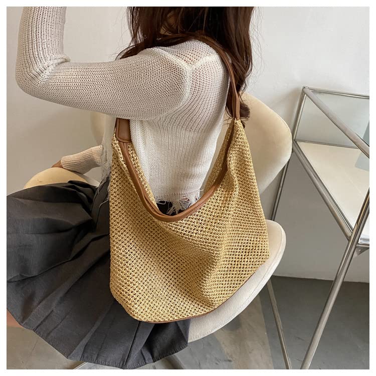 Fairycore Academia Aesthetic Alt Mesh Tote Bag Straw Purses For Women Japanese Preppy Coquettish India Beach Pack (brown)4