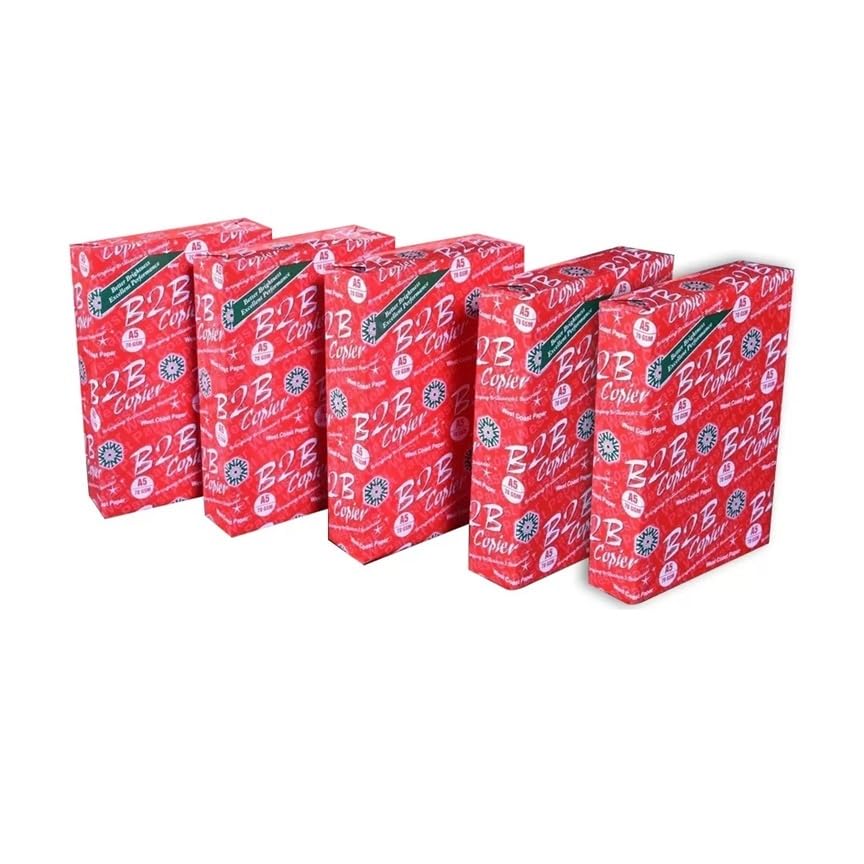 Image of B2B A5 Copier Paper - 70 GSM, 500 Sheets, 5 Ream Eco-Friendly Super Bright Plain Printing Paper for Office & Home Use (𝐍𝐨𝐭𝐞: 𝐈𝐭𝐬 𝐀𝟓 𝐂𝐨𝐩𝐢𝐞𝐫 𝐏𝐚𝐩𝐞𝐫)