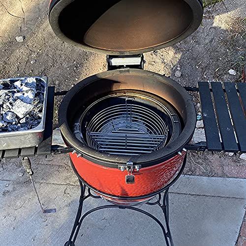 VANKEY Lump Charcoal Fire Basket with Removable Divider Charcoal Basket for Kamado Joe Classic