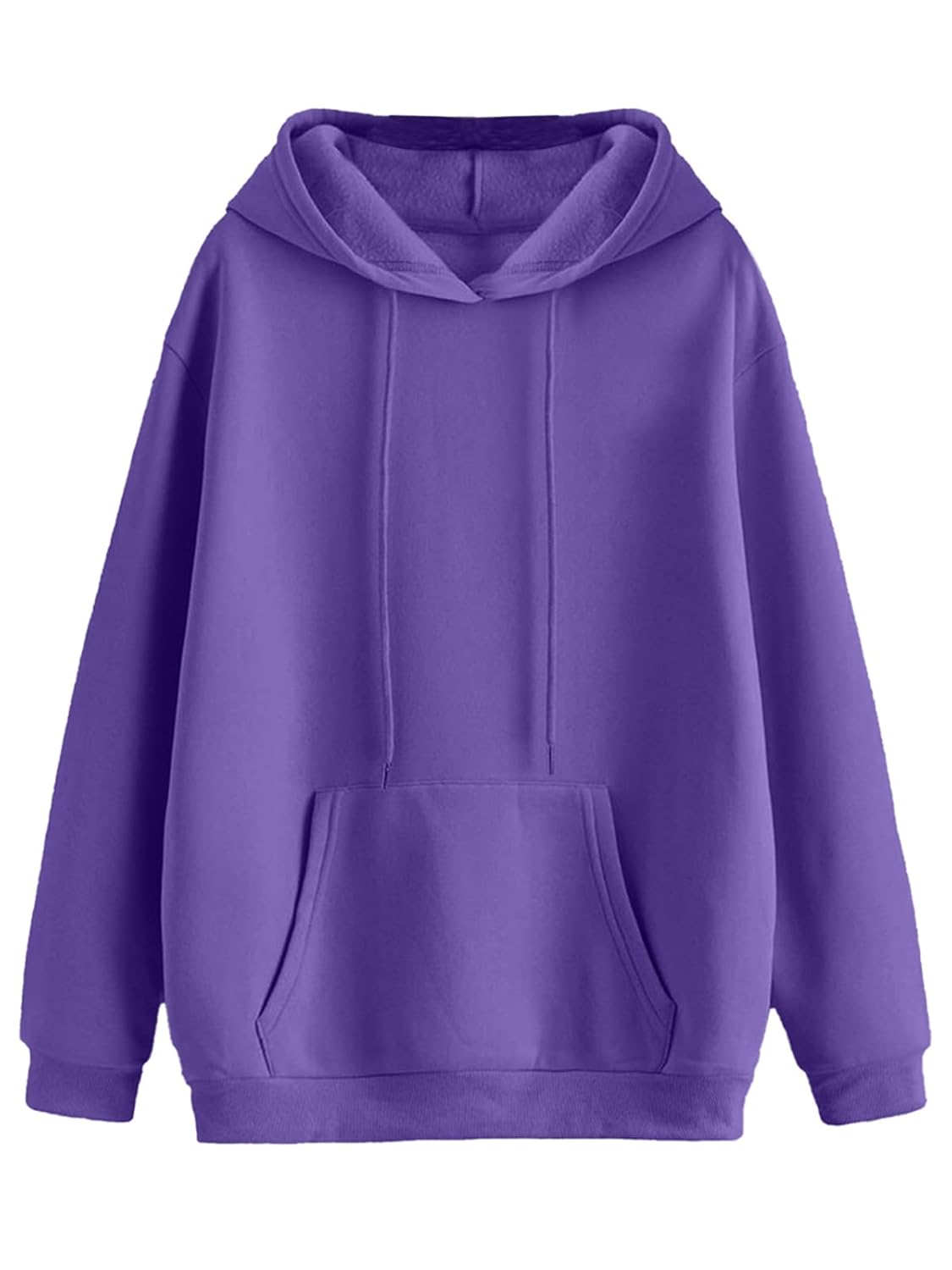 Veirdo® Cotton Polly Fleece Regular Fit Purple Solid Hoodie for Men