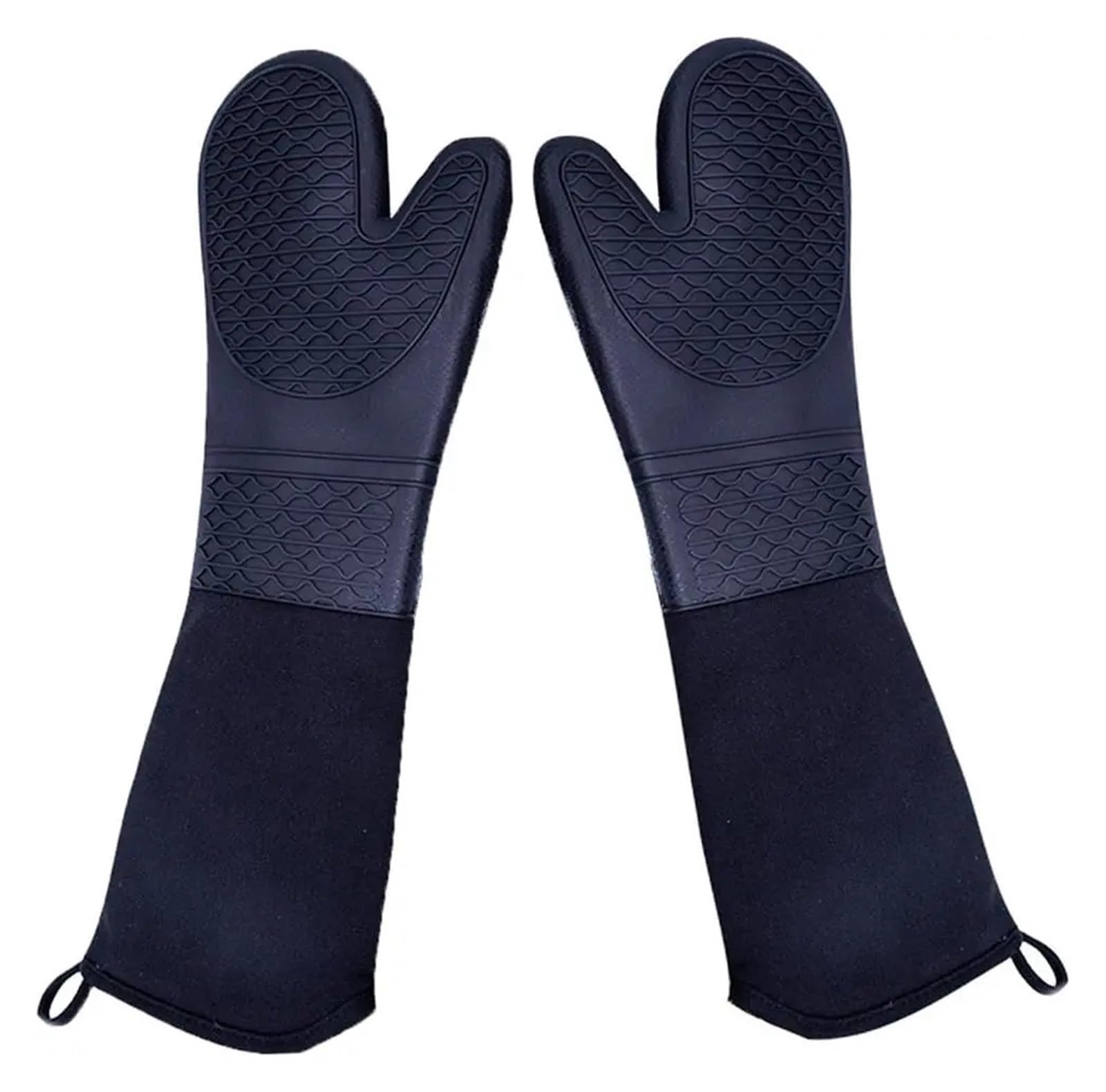 Genérico 2 Guantes de Horno Silicona Resistentes al Calor 19.5 x 7.4 pulg