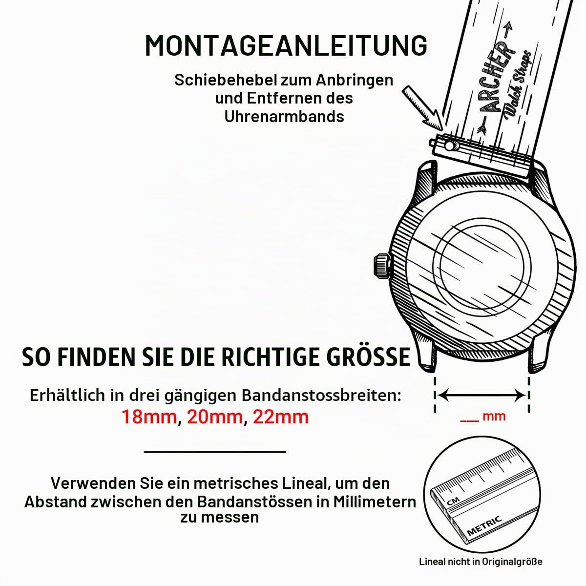 Archer Watch Straps - Silikon Uhrenarmband mit Schnellverschluss und Individueller Passform