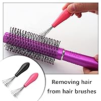 Vista 8 de 4 piezas de cepillos de pelo Peines de limpieza de pelo rizado peine de limpieza garras cepillo de pelo herramientas de limpieza para uso doméstico