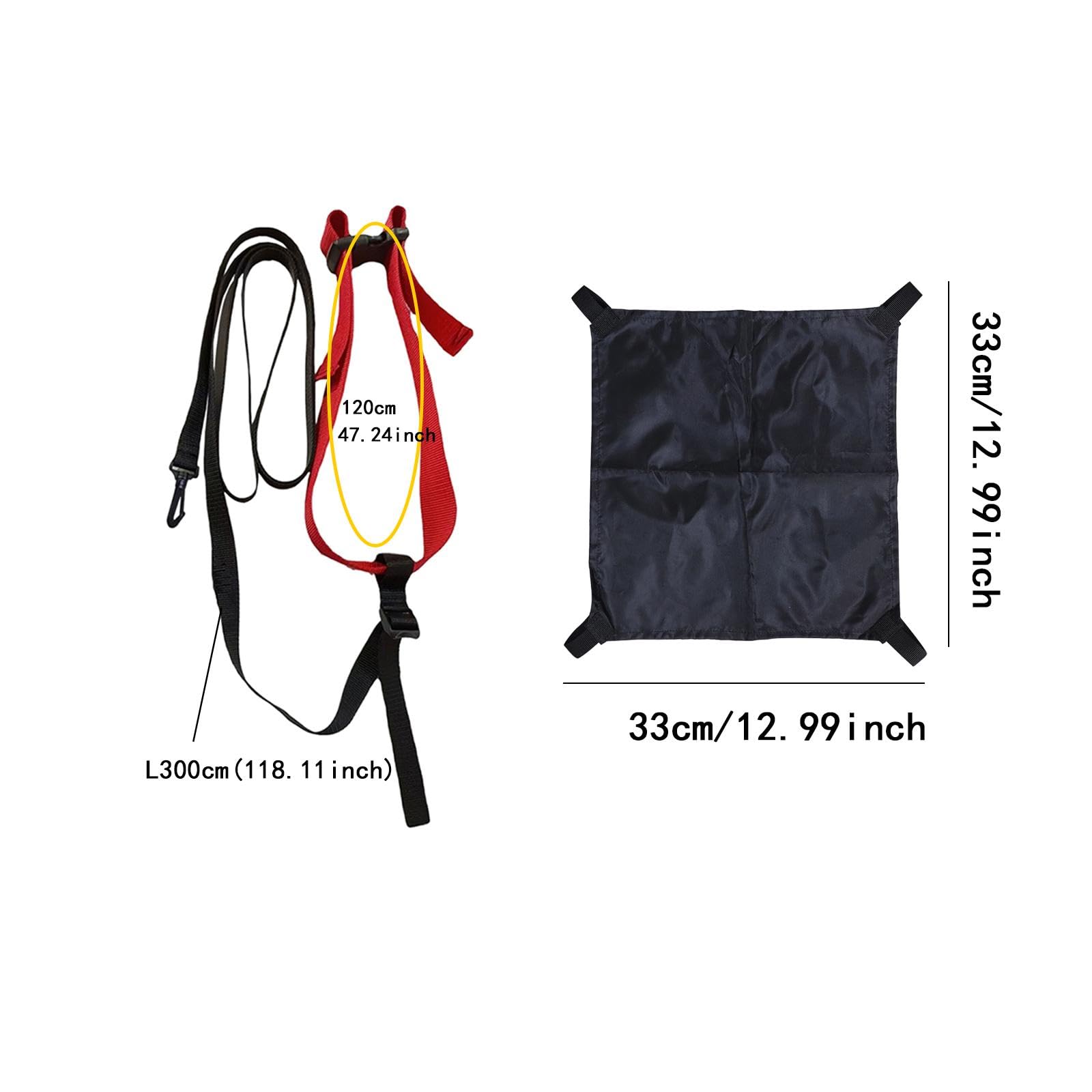 kowaku Swimming Resistance Training Set Swim Drag Parachute Adjustable Portable Supplies Strength Training Bands for Athletes Indoor, Black and Small