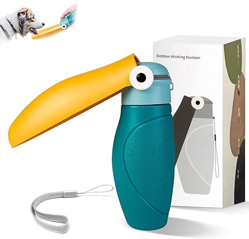 Botella de agua portátil para perros, cuenco de agua de viaje para cachorros, dispensador de botella de agua para perros para caminar, artículos