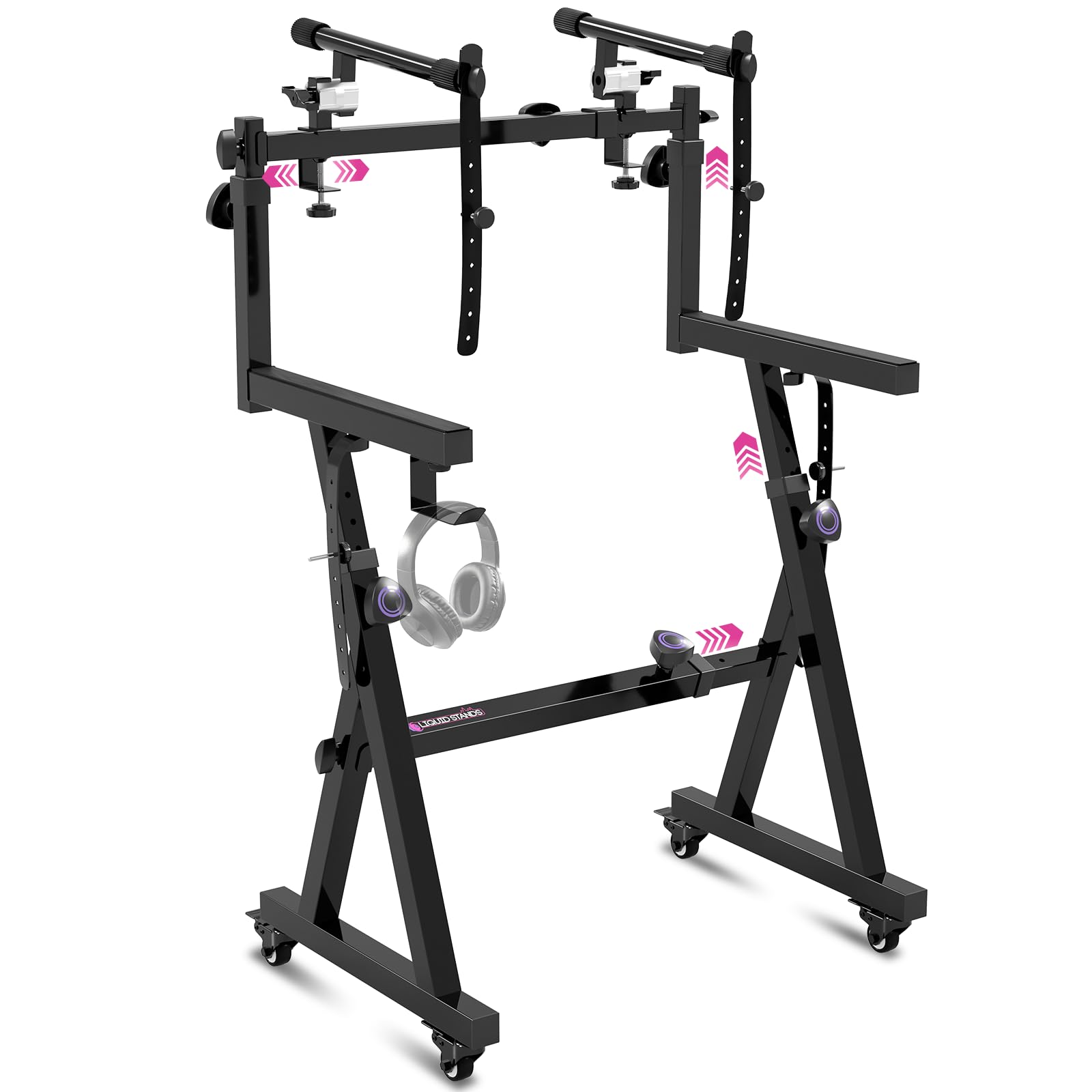 Amazon.com - Liquid Stands Dual Piano Keyboard Stand w/ Wheels and